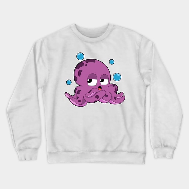 Octopus with Air bubbles Crewneck Sweatshirt by Markus Schnabel